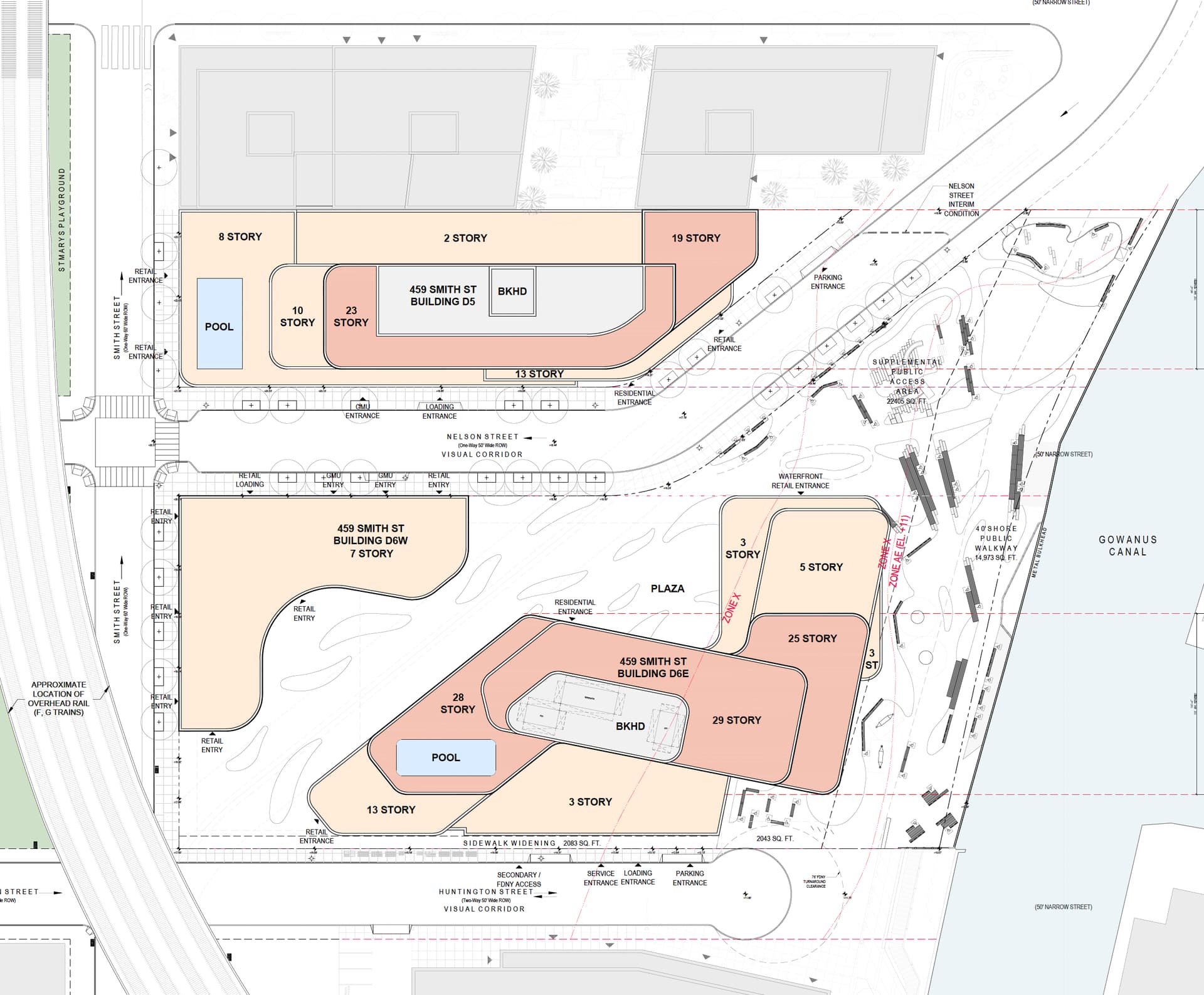 459 Smith Street building massing diagram showing multiple towers
